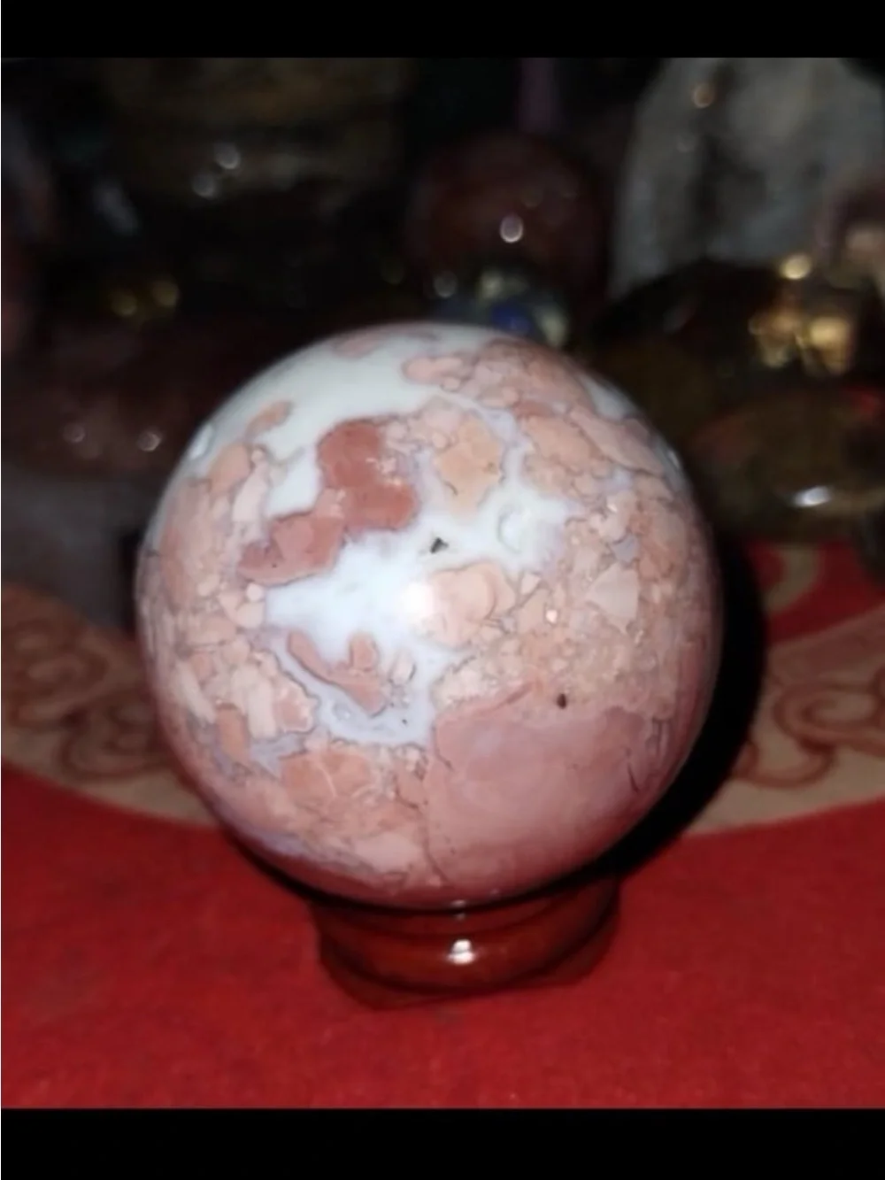 Cotton candy agate sphere
